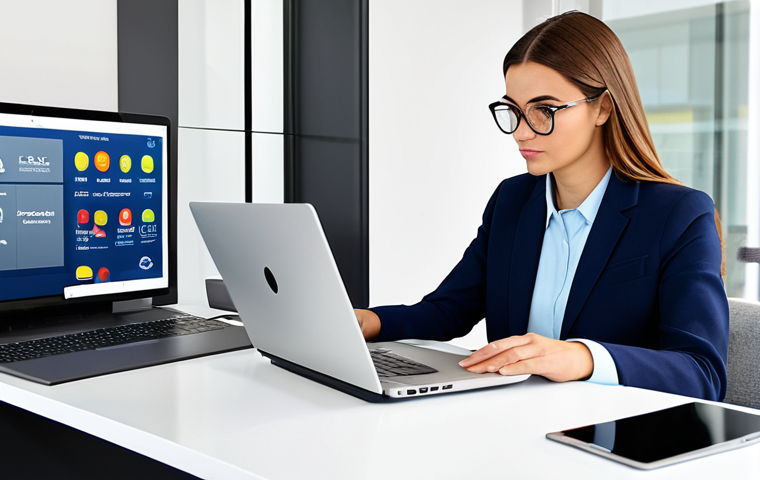 A focused business professional in modest business casual attire, seated at a sleek modern desk. They are intently viewing a laptop screen, which displays a dynamic graphic of loyalty points visibly transforming into various practical everyday items like a coffee machine, a basket of fresh groceries, and car rental keys. One hand gently rests on a credit card. The background is a bright, organized home office environment. safe for work, appropriate content, fully clothed, professional, perfect anatomy, correct proportions, natural pose, well-formed hands, proper finger count, natural body proportions, professional photography, high-quality realistic rendering.
