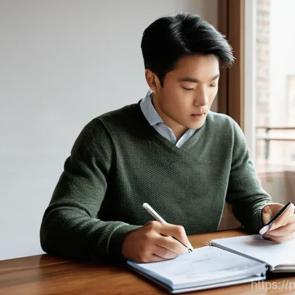 체크카드 결제 취소 - **Prompt 1: Financial Review and Control**
"A serene and focused young adult, in their late 20s ...